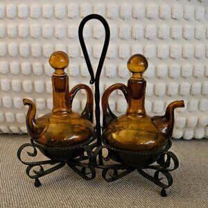 Vintage Oil and Vinegar Carafes - Made in Spain